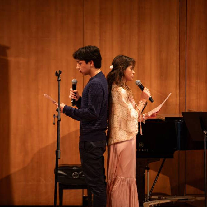 Two Students Singing Live at Medley